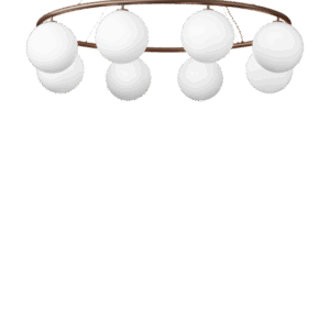 Miira 8 Oval lysekrone, mørk bronze/opal