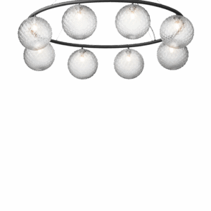 Miira 8 Oval lysekrone, rock grey/klar