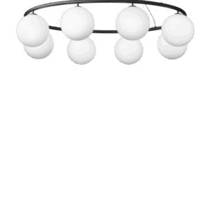 Miira 8 Oval lysekrone, rock grey/opal