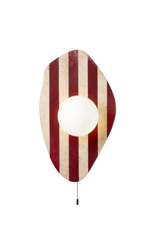 NORDVÄRK Band væglampe - glas og beige/rød travertin