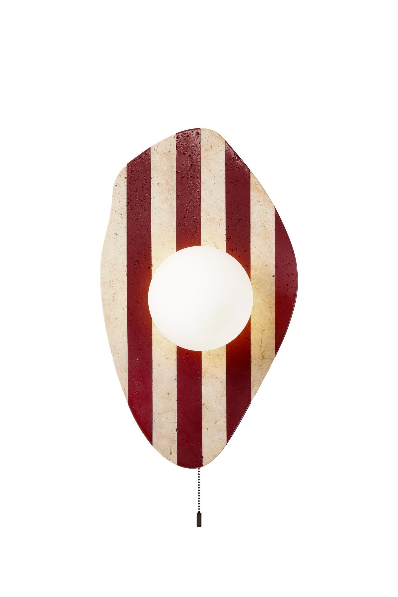 NORDVÄRK Band væglampe - glas og beige/rød travertin