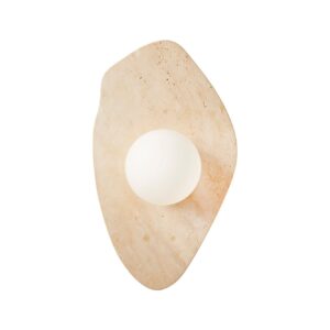 NORDVÄRK Busy væglampe - glas og beige travertin