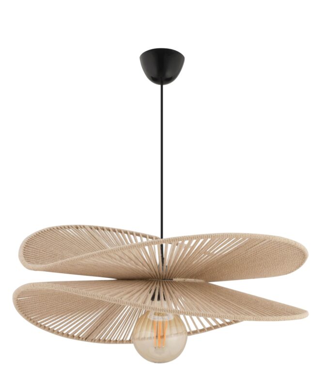 NORDVÄRK Daffodil loftlampe, m. justerbar højde - beige jute og metal
