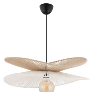 NORDVÄRK Daffodil loftlampe, m. justerbar højde - beige/hvid jute og metal