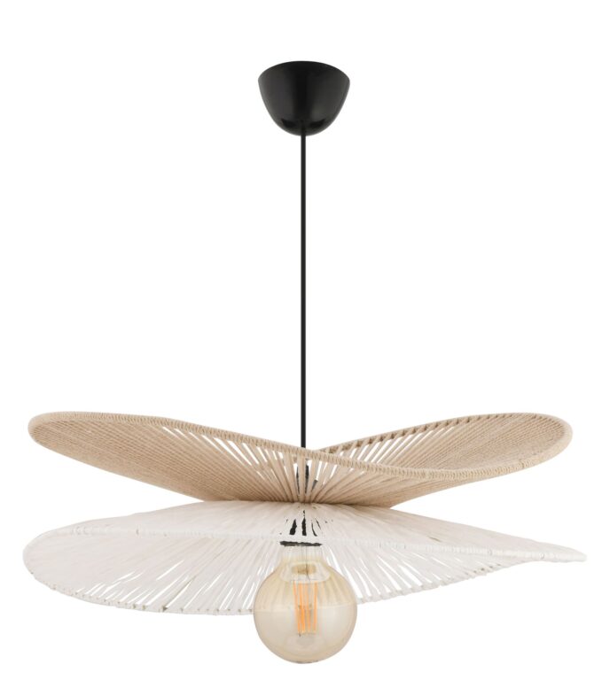 NORDVÄRK Daffodil loftlampe, m. justerbar højde - beige/hvid jute og metal