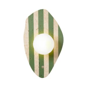 NORDVÄRK Espe væglampe - glas og beige/grøn travertin