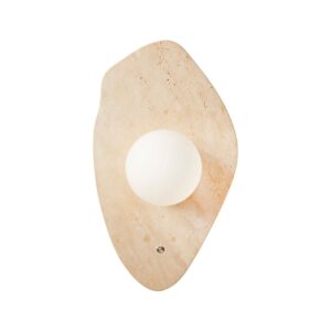 NORDVÄRK Halle væglampe - glas og beige travertin