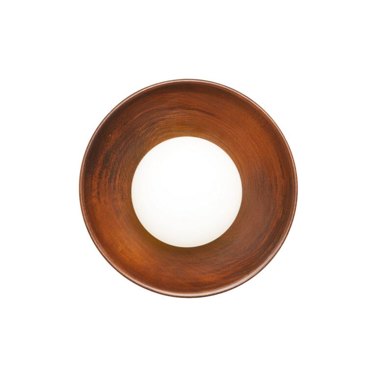 NORDVÄRK Hand-S væglampe - glas og brun valnød træ