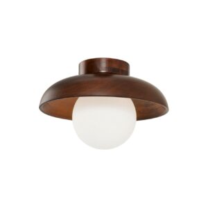 NORDVÄRK Hand-T væglampe - glas og brun valnød