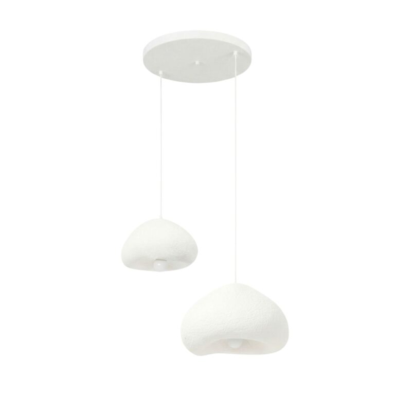 NORDVÄRK Lora-30-40-T-Nua loftlampe - hvid glasfiber og metal