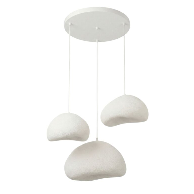 NORDVÄRK Loval-Set-T-Nua loftlampe - hvid glasfiber og metal