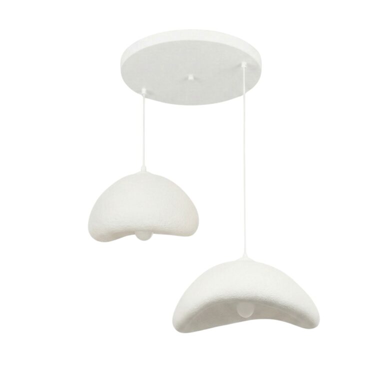 NORDVÄRK Luna-30-40-T-Nua loftlampe - hvid glasfiber og metal