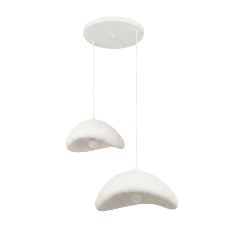 NORDVÄRK Luna-40-50-T-Nua loftlampe - hvid glasfiber og metal