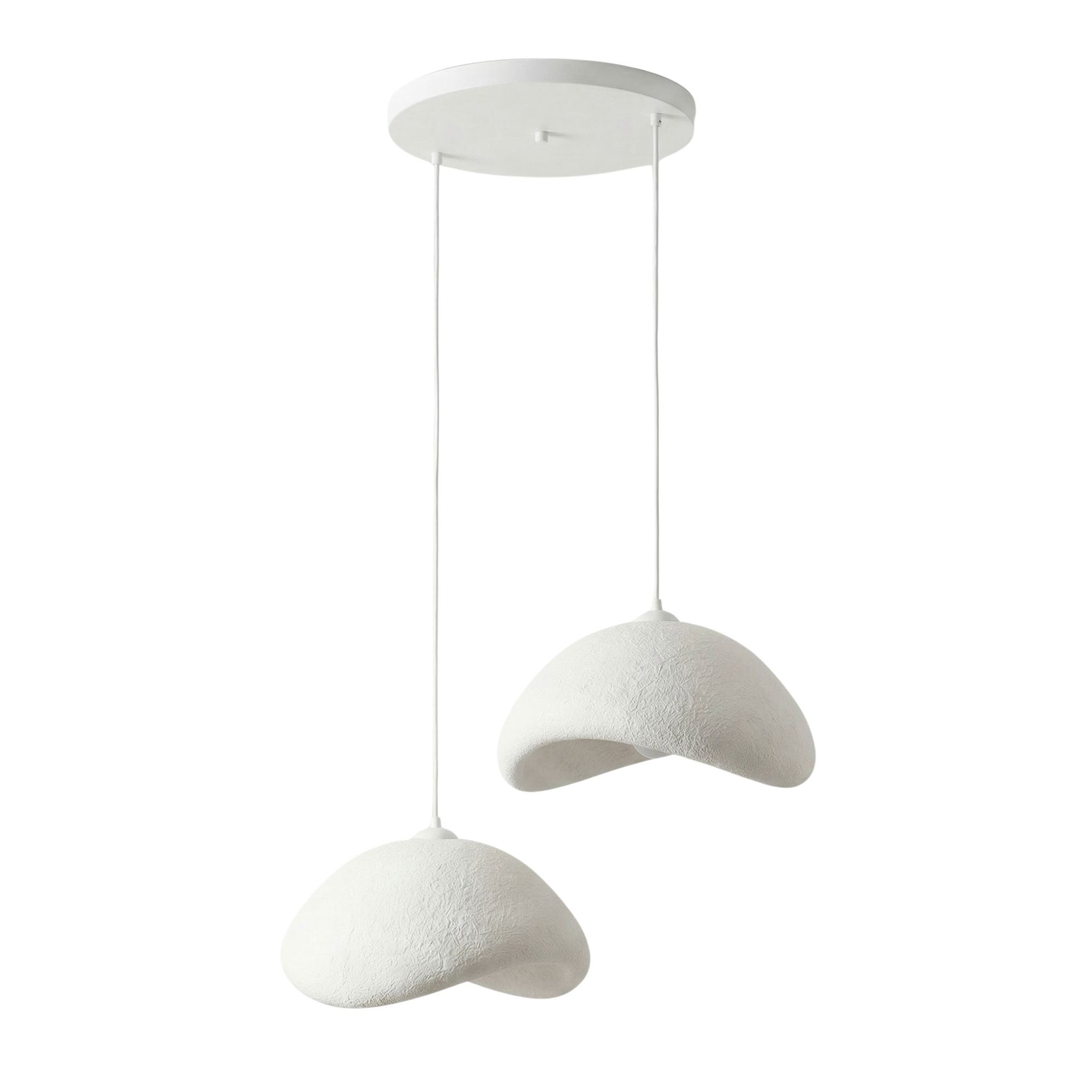 NORDVÄRK Luna-50-50-T-Nua loftlampe - hvid glasfiber og metal