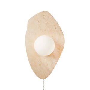 NORDVÄRK S?m?lar væglampe - glas og beige travertin