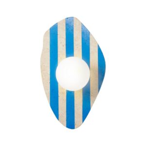 NORDVÄRK S?mple væglampe - glas og beige/blå travertin