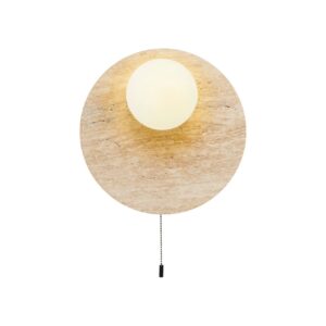 NORDVÄRK Tor-Look-B væglampe - glas og beige travertin