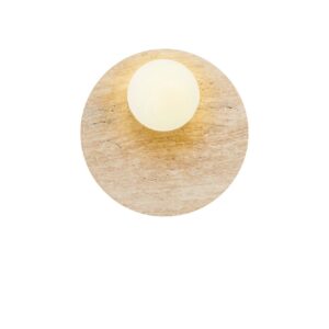 NORDVÄRK Tor-Look væglampe - glas og beige travertin