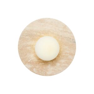 NORDVÄRK Tor-Nun væglampe - glas og beige travertin