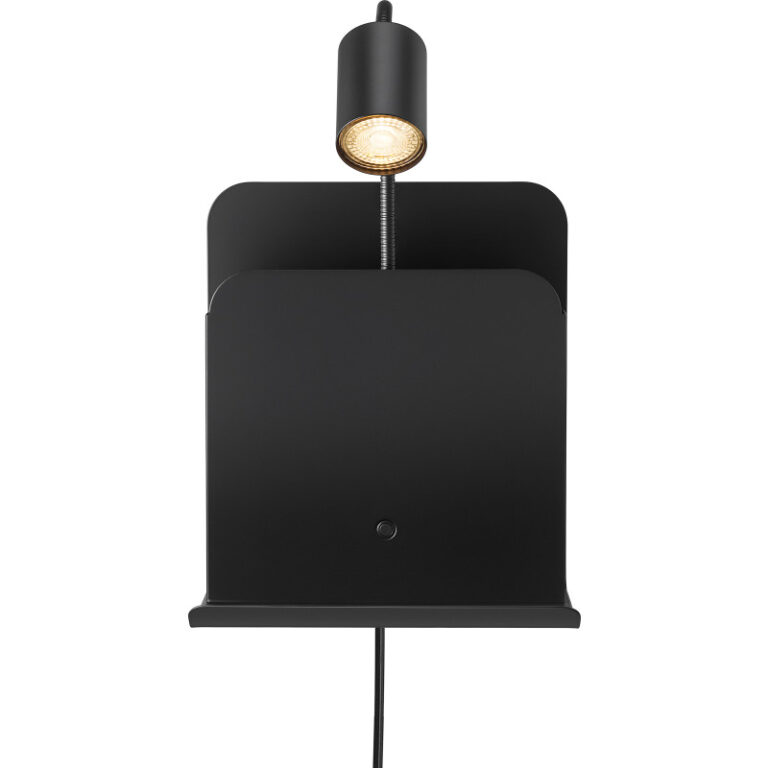 Nordlux Roomi væglampe med USB, sort