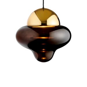 Nutty Pendel XL Brown Glass / Gold Dome - Design By Us