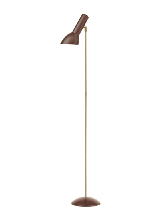 Oblique Gulvlampe Messing, teglrød
