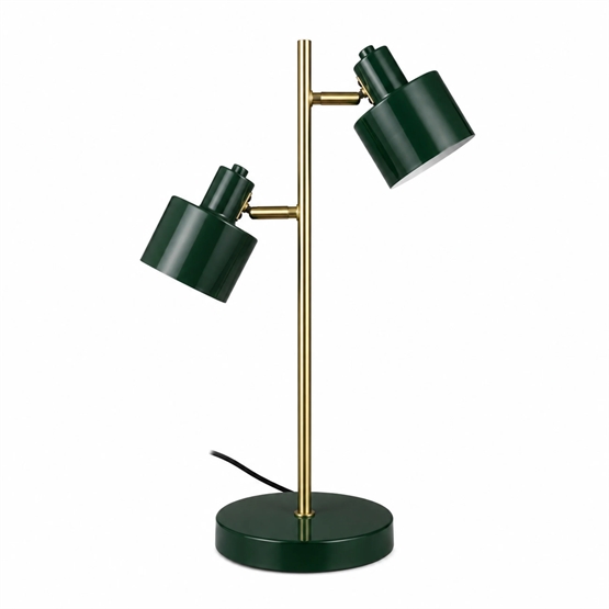 Ocean bordlampe m/2 skærme, mørkegrøn/messing