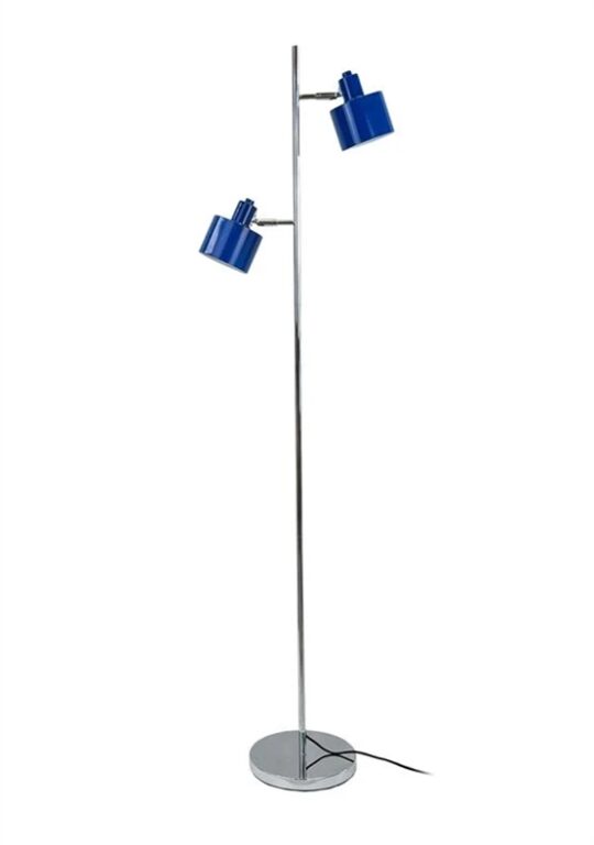 Ocean gulvlampe, blå/krom