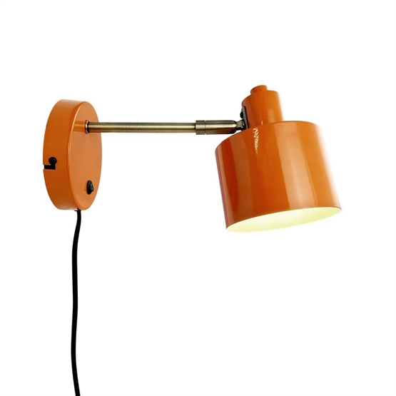 Ocean væglampe, orange/messing