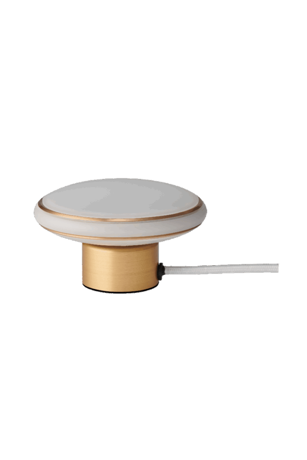ØS1 Bordlampe mini, messing/messing & hvid ledning