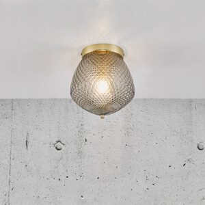 Orbiform loftlampe E27, røgfarvet
