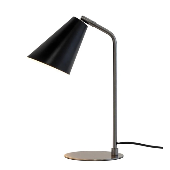 Oswald bordlampe, sort/børstet stål