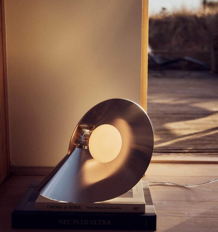 Peel bordlampe, rustfrit stål