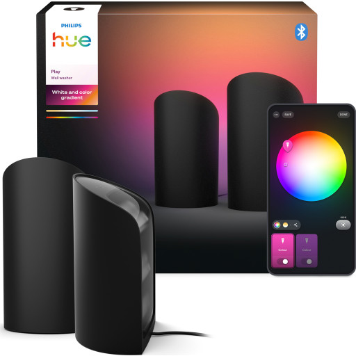 Philips Hue Play Wall Washer bordlampe, sort, 2-pak
