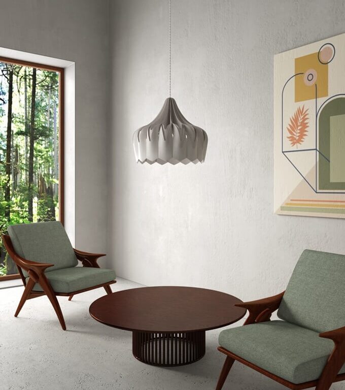 Pioni L pendel, hvid