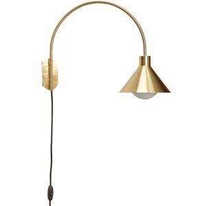 Pipe væglampe, messing