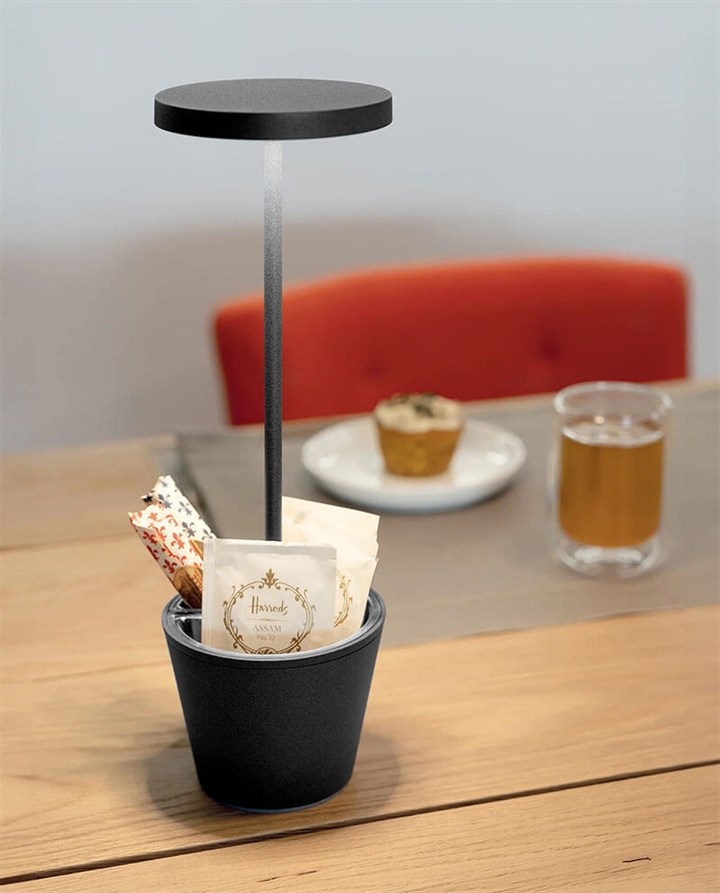 Poldina Reverso batterilampe / bordlampe, mørkegrå