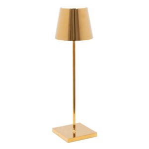 Poldina batterilampe / bordlampe, blank guld