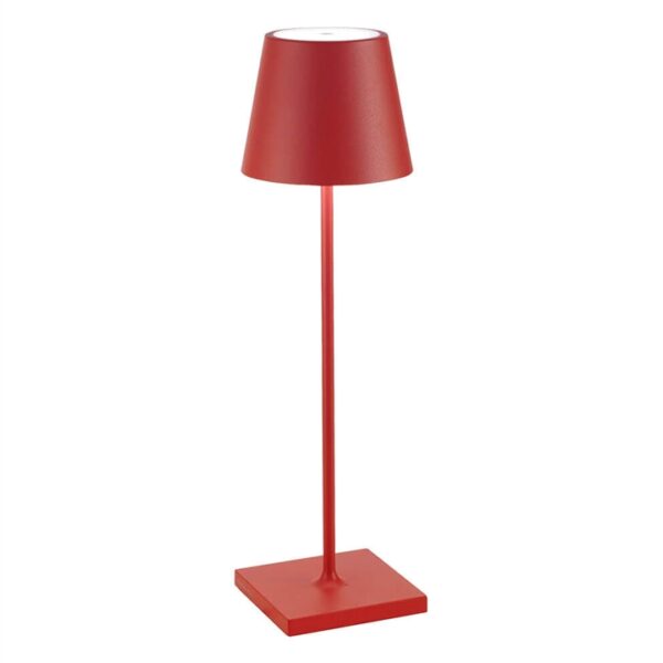 Poldina batterilampe / bordlampe, rød