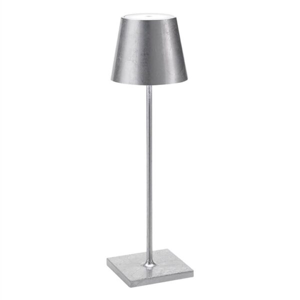 Poldina batterilampe / bordlampe, sølv