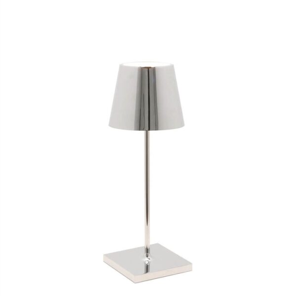 Poldina mini batterilampe / bordlampe, poleret krom