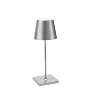 Poldina mini batterilampe / bordlampe, sølv