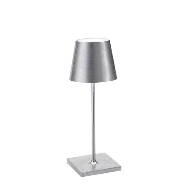 Poldina mini batterilampe / bordlampe, sølv