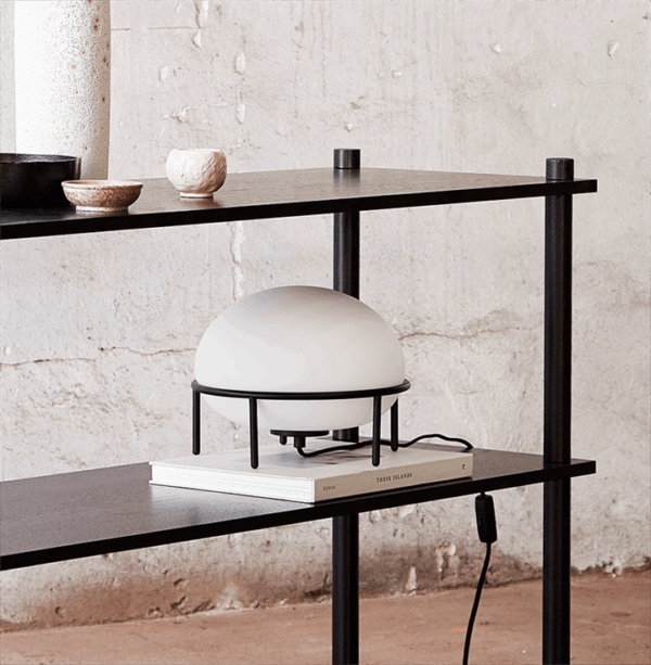 Pump bordlampe, opal/sort