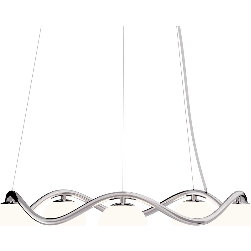 Rebello Decor Circle of Life lysekrone, krom, Ø11 cm glaskugler, Ø65 cm