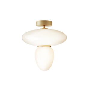 Rizzatto 42 loftlampe, satin brass/opal