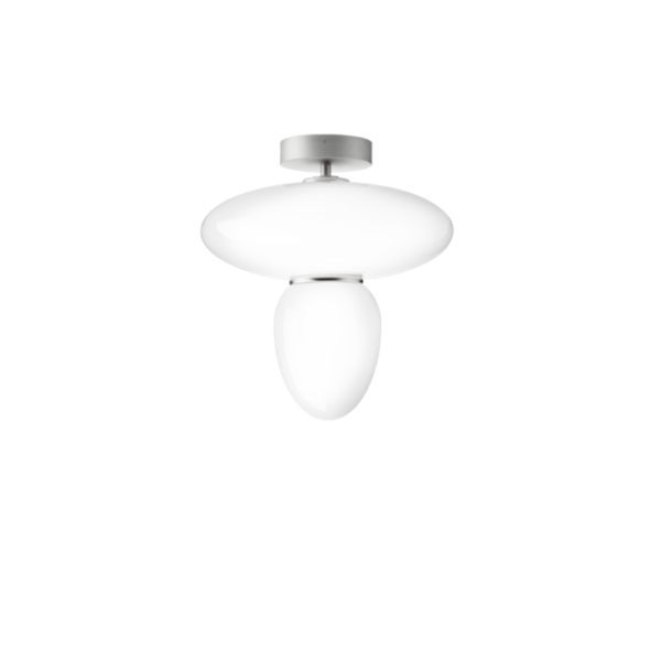 Rizzatto 42 loftlampe, satin sølv/opal