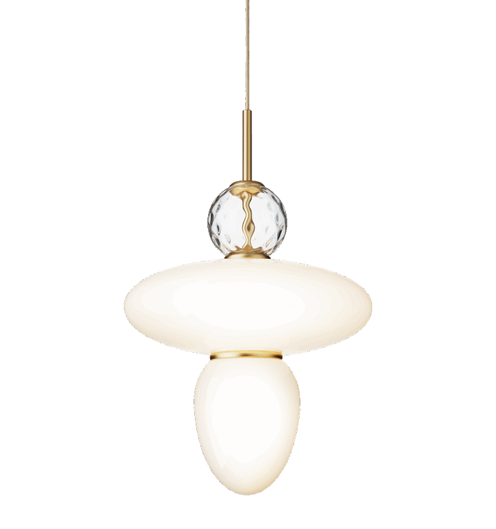 Rizzatto 43 pendel, satin brass/opal