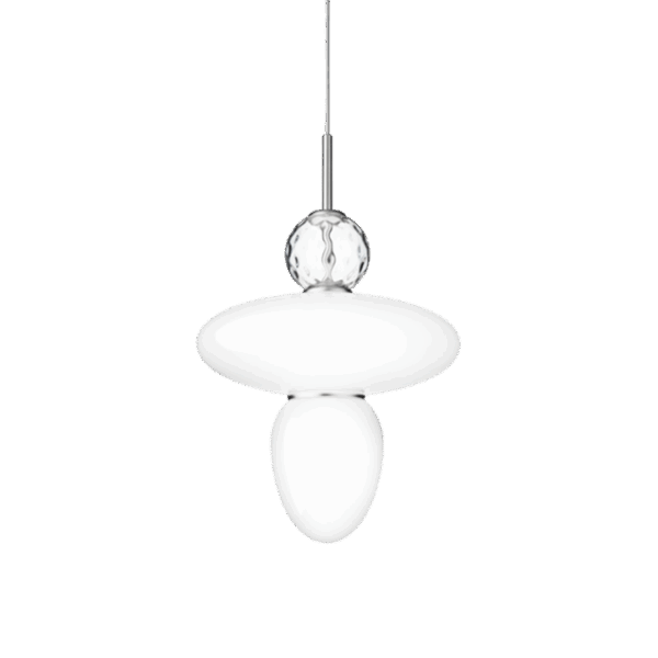 Rizzatto 43 pendel, satin sølv/opal