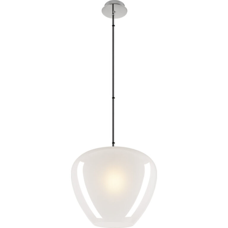 SLV Pantilo Convex pendel, krom/hvid, Ø40 cm